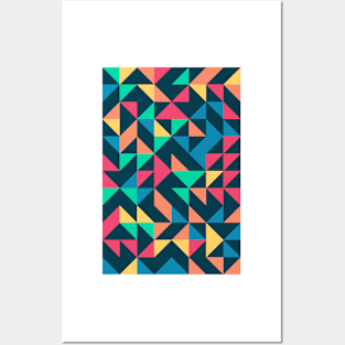 Creative Geometric Colourful Triangle Pattern #23 Posters and Art